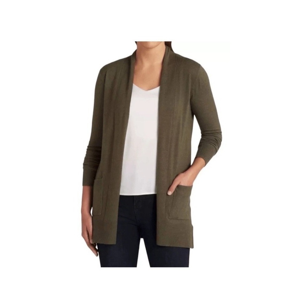 Pink Clover Stitch Fix Cardigan Green Open Front Sweater Long Small NEW